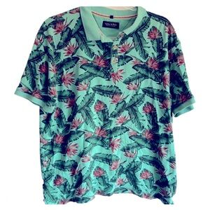 Green Polo with Leaf Pattern